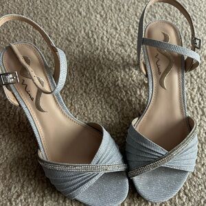 Nina Silver Strappy Heels